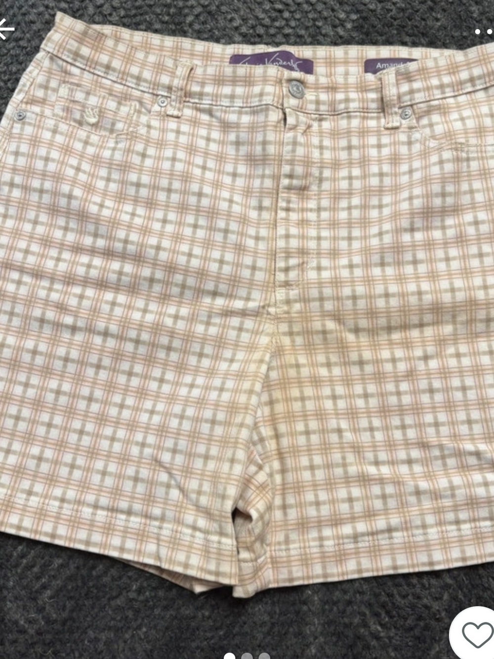 Amanda Uprichard Beige and Cream Plaid Bermuda Shorts